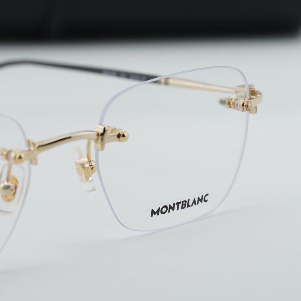 Montblanc MB0130O 002 Square Eyeglasses – Gold 53mm - Picture 6 of 9